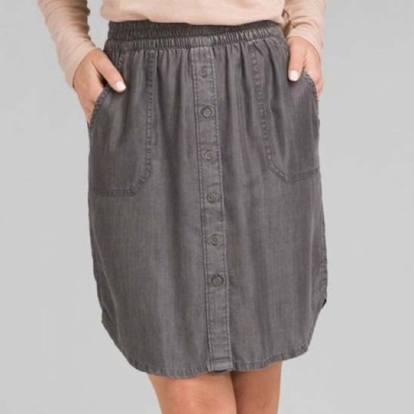Prana Dresses & Skirts - Prana gray wash shelly denim skirt